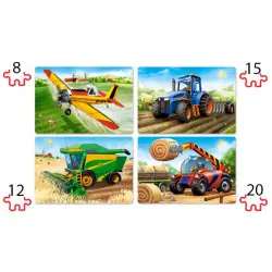 Пъзел 4Х ел. Castorland Селскостопански машини 041039
