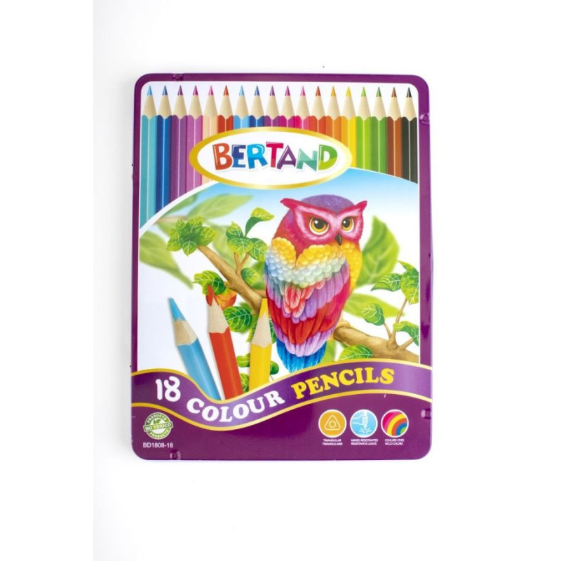 Цветни моливи 18 цв. в метална кутия BD1808-18