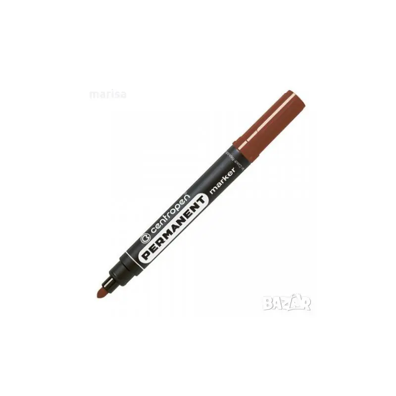 Маркер Centropen 8566 - перманентен, объл връх, кафяв цвят