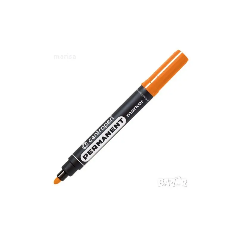 Маркер Centropen 8566 - перманентен, объл връх, оранжев цвят