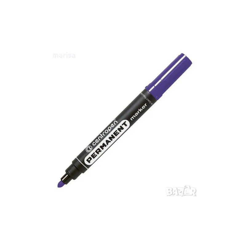 Маркер Centropen 8566 - перманентен, объл връх, лилав цвят