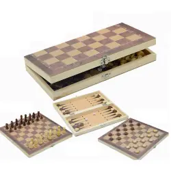 Дървен шах 29*29 -дървени  фигури  W 6618