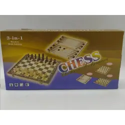 Дървен шах 39*39 -пластмасови фигури 624А