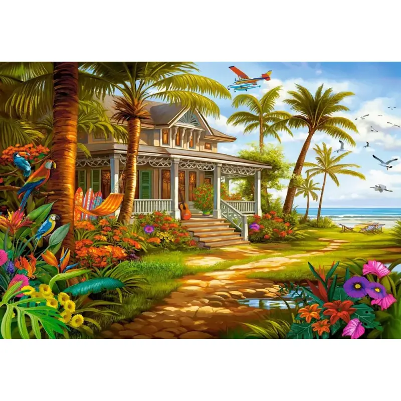 Пъзел 1500 ел. Castorland Къща с палми 152223