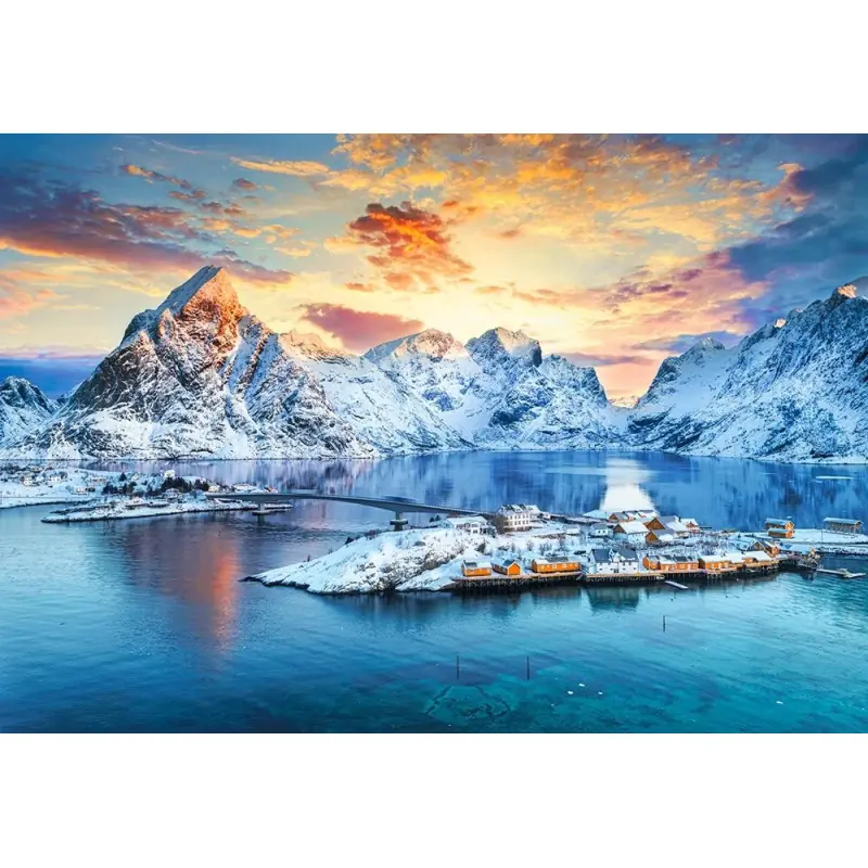 Пъзел 1000 ел. Castorland Изгрев на Sakrisøy, Лофотен, Норвегия 105366