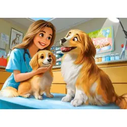 Пъзел 120 ел. Castorland Кучета при ветеринаря 13616