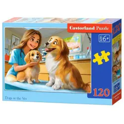 Пъзел 120 ел. Castorland Кучета при ветеринаря 13616