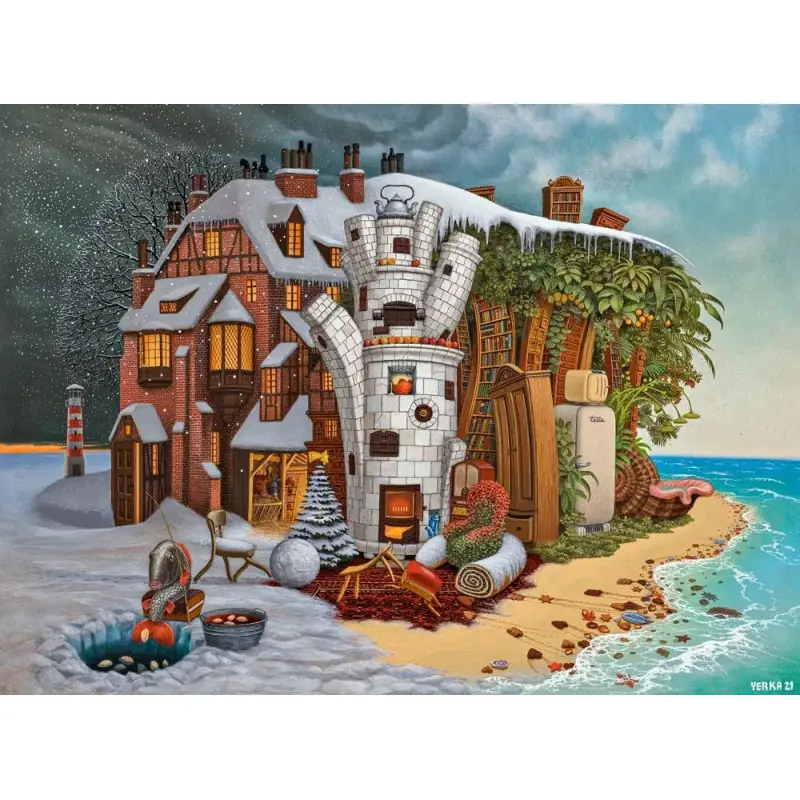 Пъзел 2000 ел. Castorland Коледна вечер Мадейра (Арт колекция) 201020
