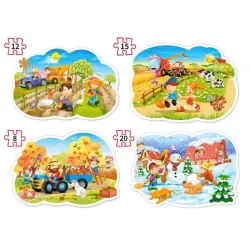Пъзел 4Х ел. Castorland Четирите сезона 043019