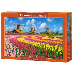 Пъзел 1000 ел. Castorland  Холандски вятърни мелници сред лалета 105540