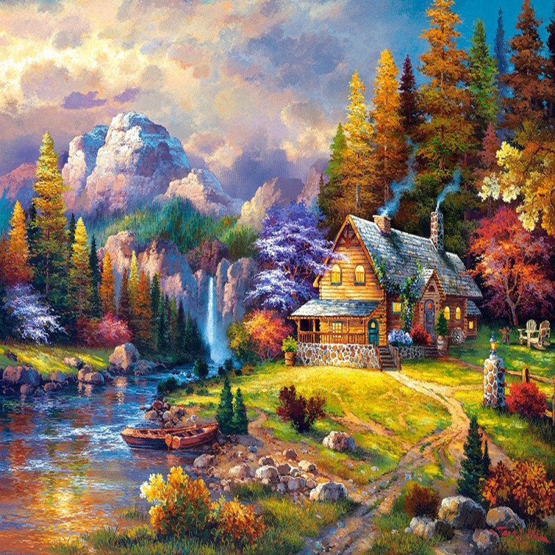 Пъзел 1500 ел. Castorland Хижа в планината 151462