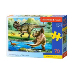 Пъзел 70 ел. Castorland Динозавърска битка 070084